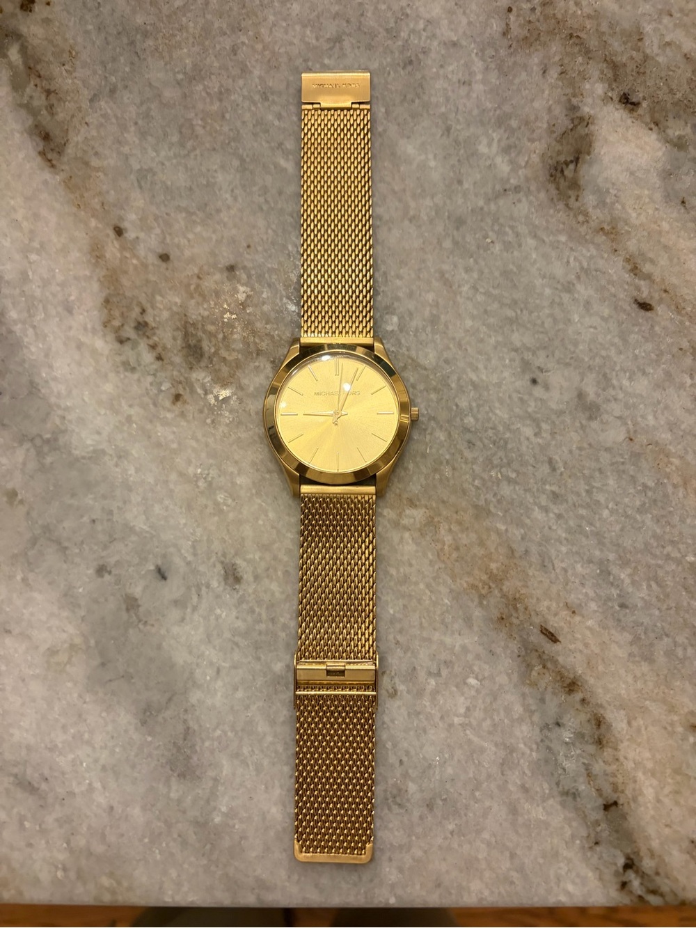 Michael Kors MK8625 Slim Runway Gold Mesh Watch - Unisex / Men's